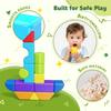 Pairez Toys Magnetic Blocks, Large Building Blocks for Toddlers 1-3, Multi-Shape 3D Stacking Blocks Set, Montessori Learning Sensory Magnet Toys for Boys Girls, Kids Gift (14pcs) view 2