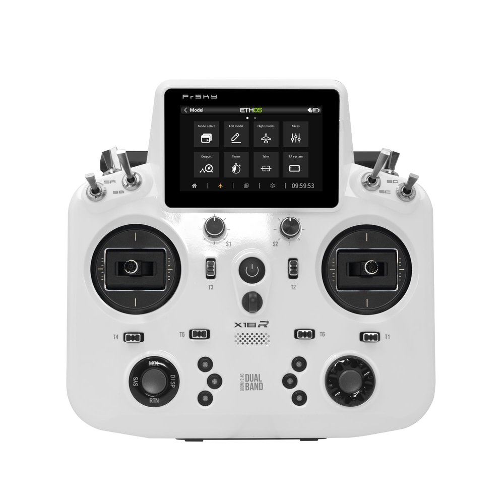 FrSky Tandem X18R Radio Controller, 24 Channels, 800x480 Touchscreen, Dual-Band RF Module (Porcelain White)