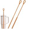 2Pcs Silicone Straw Cleaner Brush,9.84in Reusable Straw Cleaner with Bendable Steel Core,Extra Long Soft Bottle Brush for Clearing Metal Glass Straws,Cleaning Stanley Tumbler,Sippy Cups,9mm&6mm view 1