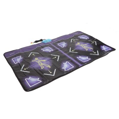 Keenso Dance Mat Adult Children's Double Dancing Pad Handle Support Memory Card, Learn Yoga TV, Ideal for Home Use, Parent Child Interaction, PVC Black Purple 1 Piece (US Plug)