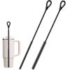 2Pcs Silicone Straw Cleaner Brush,9.84in Reusable Straw Cleaner with Bendable Steel Core,Extra Long Soft Bottle Brush for Clearing Metal Glass Straws,Cleaning Stanley Tumbler,Sippy Cups,9mm&6mm view 1