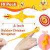 16Pack Finger Slingshot Chicken Rubber,Flying Stretchy Flick Stretchable Chickens Fingers for Gag Gift Birthday Christmas Halloween Party Favors Supplies Yellow view 2