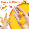 16Pack Finger Slingshot Chicken Rubber,Flying Stretchy Flick Stretchable Chickens Fingers for Gag Gift Birthday Christmas Halloween Party Favors Supplies Yellow view 3