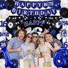 16th Birthday Decorations for Boys Girls, Blue Black Happy 16th Birthday Party Decorations, Happy 16th Birthday Backdrop, Foil Balloons 16, Banner, Balloons, Hanging Swirls, Birthday Cards Set 45pcs view 4