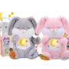 Breathing Stuffed Animal, Soothe Snuggle Pink Bunny & Gray Bunny Plush for Anxiety Adults and Kids, Soothing Stuffed Animal, Soft Breathing Plush Bunny Gifts with Realistic Breathing and Lights view 1