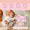 Breathing Stuffed Animal, Soothe Snuggle Pink Bunny & Gray Bunny Plush for Anxiety Adults and Kids, Soothing Stuffed Animal, Soft Breathing Plush Bunny Gifts with Realistic Breathing and Lights view 2