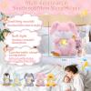 Breathing Stuffed Animal, Soothe Snuggle Pink Bunny & Gray Bunny Plush for Anxiety Adults and Kids, Soothing Stuffed Animal, Soft Breathing Plush Bunny Gifts with Realistic Breathing and Lights view 4