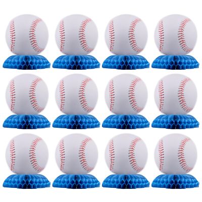 12pcs Baseball Centerpieces for Tables, Baseball Party Honeycomb Decoration Sports Themed Birthday Gameday Decors for Parties Table Toppers & Party Favors