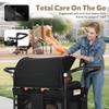 TODEFULL Wagon Stroller for 2 Kids, All-Terrain Stroller Wagon, Foldable Kids Wagon Cart Featuring with Harnesses, Adjustable Double Push Handle, Removable Canopy, Snack Tray, Large Storage Bag, Black view 3