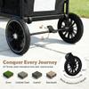 TODEFULL Wagon Stroller for 2 Kids, All-Terrain Stroller Wagon, Foldable Kids Wagon Cart Featuring with Harnesses, Adjustable Double Push Handle, Removable Canopy, Snack Tray, Large Storage Bag, Black view 4