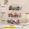 3 Tier Acrylic Display Case for Collectibles - Clear Magnetic Door Dustproof Showcase with 2 Movable Shelves for Action Figures, Fun-ko Pops, LE-GO view 2