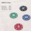 400Pc Numbered Fake Poker Chips Mahjong Chips 4g Light Weight Plastic Counting Chips Value Price Account Counters,Mini Trave Poker Blackjack Sets for Beginner,2 Decks Playing Cards Denominations Games view 2