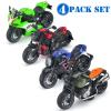 ACROFEK 4-Pack Motorcycle Toy for Kids - Pull Back Motorcycles with Sounds & Lights, 1:12 Scale Die Cast Friction Powered Toy Cars, Toys for 3 4 5 6 7 8 Year Old Kids, Birthday Gifts for Boys view 2