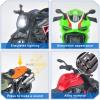 ACROFEK 4-Pack Motorcycle Toy for Kids - Pull Back Motorcycles with Sounds & Lights, 1:12 Scale Die Cast Friction Powered Toy Cars, Toys for 3 4 5 6 7 8 Year Old Kids, Birthday Gifts for Boys view 3