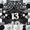 13th Birthday Decorations for Boys Girls, Black White Omg Ur A Teenager Birthday Party Decorations, Official 13 Teenager Backdrop, Foil Balloons 13, Banner, Balloons, Hanging Swirl, Birthday Card Set view 1
