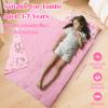 Kids Sleeping Bag Toddler Nap Mat with Removable Pillow, Large Foldable Sleeping Bag for Girls Boys, Easy Clean Slumber Bag with Double Zip for Camping School Preschool Daycare, 5924 inch view 2