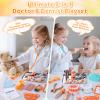 Dentist Play Set for Kids 3-5, Wooden Doctor Kit 33 Pcs with Real Stethoscope, Removable Teeth, Braces & Storage Bag | Pretend Play Medical & Dental Role Play Toys Gift for Toddlers Boys Girls view 3