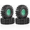 4Pcs RC 2.2 Beadlock 10-Spokes Wheel Rims & Rubber Crawler Tire for 1/10 RC Crawler Axial SCX10 RBX10 Wraith 90048 90018 Traxxas TRX4 (green) view 1