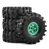 4Pcs RC 2.2 Beadlock 10-Spokes Wheel Rims & Rubber Crawler Tire for 1/10 RC Crawler Axial SCX10 RBX10 Wraith 90048 90018 Traxxas TRX4 (green) view 2