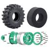 4Pcs RC 2.2 Beadlock 10-Spokes Wheel Rims & Rubber Crawler Tire for 1/10 RC Crawler Axial SCX10 RBX10 Wraith 90048 90018 Traxxas TRX4 (green) view 4