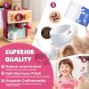 GAGAKU Wooden Coffee Machine Toy for Toddlers, Montessori Learning Toys for 3 4 5 Year Old Girls & Boys, Realistic Pretend Play Kitchen Accessories with Espresso Maker & Latte Art Set view 3