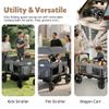 TODEFULL Wagon Stroller for 2 Kids, Foldable Kids Wagon Cart Featuring with Harnesses, Adjustable Double Push Handle, Removable Canopy, Snack Tray, Large Storage Bag, Gray view 2