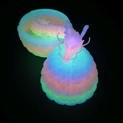 Glowing at Night 3D Printed Dragon Egg,Flexible Realistic Articulated Knight Fidget Toys,Mystery Figurines Gifts for Easter Basket Stuffers,Executive Desk Dcor and Festival Collectible (Dragon Egg)