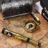 2 Pcs Bronze Compass and Pirate Telescope,Retro Mini Plastic Toy for Pirate Theme Party Halloween Cosplay Supplies view 4