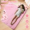 Kids Sleeping Bag Toddler Nap Mat with Removable Pillow, Large Foldable Sleeping Bag for Girls Boys, Easy Clean Slumber Bag with Double Zip for Camping School Preschool Daycare, 5924 inch view 2