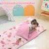 Kids Sleeping Bag Toddler Nap Mat with Removable Pillow, Large Foldable Sleeping Bag for Girls Boys, Easy Clean Slumber Bag with Double Zip for Camping School Preschool Daycare, 5924 inch view 3