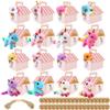 133 Pcs Unicorn Party Favors Include 16 Mini Plush Unicorn Keychains 16 Boxes 100 Cards and 10m Rope for Adopt a Unicorns Party Favors Birthday Gifts view 1