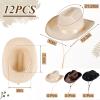 Hercicy 12 Pcs Beige Cowboy Hats Kids Toddler Cowgirl Hat for Boys Girls Child Baby Costume Accessories Western Birthday Party Supplies (Black,Dark Brown) view 2