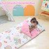 Kids Sleeping Bag Toddler Nap Mat with Removable Pillow, Large Foldable Sleeping Bag for Girls Boys, Easy Clean Slumber Bag with Double Zip for Camping School Preschool Daycare, 5924 inch view 3