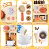 GAGAKU Wooden Coffee Machine Toy for Kids, Pretend Play Espresso Maker Set with Accessories for Play Kitchen, Learning Wooden Toys for Hand-Eye Coordination & Social Skills view 4