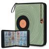 Kuquteed Record Machine Trading Card Binder 9 Pocket 900 Cards Holder Collector Album with 50 Removable Sleeves Gifts for Boys Girls Green Circular Game Sports Cards view 1