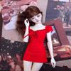 SssHam Doll Clothes Short Sleeve Lace Short Dress for 45 cm/60 cm Female Dolls Clothing 1/3 1/4 BJD Doll Accessories (Doll Not Included)(Black,1/4) view 3