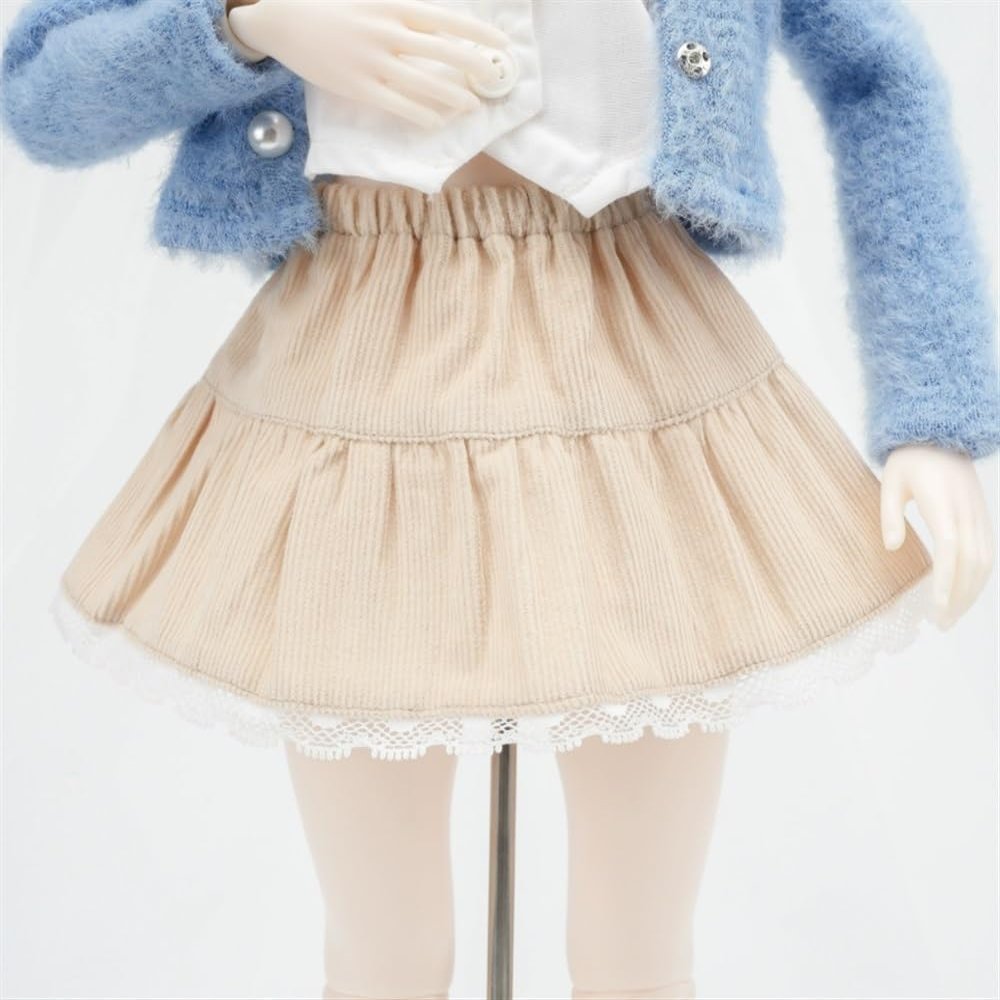 SssHam 45 cm BJD Doll Lace Skirt for 1/4 Bjd Doll Clothes Accessories (Skirt Only, Other Not Included)(Brown)