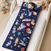Kids Sleeping Bag Toddler Nap Mat with Removable Pillow, Large Foldable Sleeping Bag for Girls Boys, Easy Clean Slumber Bag with Double Zip for Camping School Preschool Daycare, 5924 inch view 4