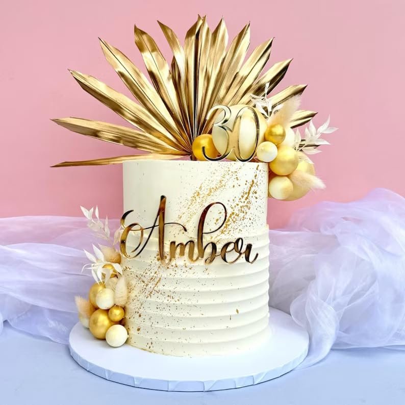 1 customized 2D mirror acrylic word cake decoration, used for weddings, parties, birthdays, anniversaries, holiday gifts, gifts for family and friends, the maximum number of words is 10.