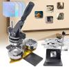 DYKKLKQ DIY Pin Badge Making Kit with Punch Press, Paper Cutter, and Holographic Stickers for Beginners and Craft Enthusiasts (Pins&Magnets(50+50set)) view 1