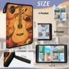 Kuquteed Orange Guitar Trading Card Binder 4 Pocket 400 Cards Holder Collector Album with 50 Removable Sleeves Gifts for Boys Girls Musical Notes Game Sports Cards view 3