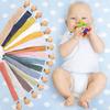 1pc Custom Embroidery Pacifier Clips with Name,Personalized Fabric Pacifier Holder with Wooden Clip for Baby Boys Girls view 2