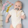 2pc Custom Embroidery Pacifier Clips with Name,Personalized Fabric Pacifier Holder with Wooden Clip for Baby Boy Girl view 2