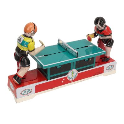 Locadence Vintage Tinplate Toys, Retro Clockwork Table Tennis Player, Spring Wind UP Metal Toys for Home, Clothing Store, Coffee Bar Decoration