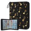 Kuquteed Golden Musical Notes Trading Card Binder 4 Pocket 400 Cards Holder Collector Album with 50 Removable Sleeves Gifts for Boys Girls Musica Symbol Game Sports Cards view 1