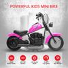 24V Kids Electric Dirt Bike, 12" Fat Tire Ride On Motorcycle with Speed Up to 14 MPH,LED Headlight, Leather Seat, Handbrake, Max Weight 150lbs, Ride On Off-Road Dirt Car for Boys Girls view 3