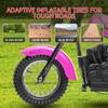 24V Kids Electric Dirt Bike, 12" Fat Tire Ride On Motorcycle with Speed Up to 14 MPH,LED Headlight, Leather Seat, Handbrake, Max Weight 150lbs, Ride On Off-Road Dirt Car for Boys Girls view 4