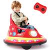 12V Kids Electric Bumper Car for Toddlers  Kiddokidz Ride-On Toy with Parent Remote, 360 Spin, Lights & Sounds, 2 PCS DIY Stickers, 2-Speed, Red view 1