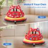 12V Kids Electric Bumper Car for Toddlers  Kiddokidz Ride-On Toy with Parent Remote, 360 Spin, Lights & Sounds, 2 PCS DIY Stickers, 2-Speed, Red view 2