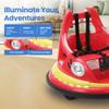 12V Kids Electric Bumper Car for Toddlers  Kiddokidz Ride-On Toy with Parent Remote, 360 Spin, Lights & Sounds, 2 PCS DIY Stickers, 2-Speed, Red view 4